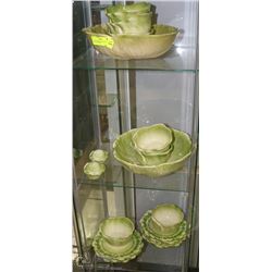 ESTATE GREEN DISH AND BOWL SERVEWARE  SET