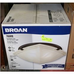 NEW IN BOX BROAN BATHROOM FAN LIGHT.