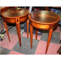 PAIR OF ESTATE WOOD END TABLES