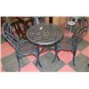 Image 1 : BISTRO TABLE AND 2 CHAIRS, CAST IRON