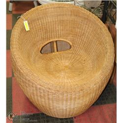WICKER DESIGNER CHAIR , 28"H X32" WIDE
