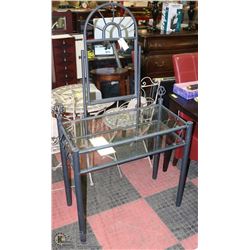 METAL AND GLASS VANITY STAND 57" TALL