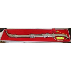 ORNATE STAINLESS STEEL HORSE HEAD HANDLED SABER