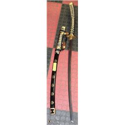 CARVED GOLD AND BLACK KATANA WITH CARRY HANDLE