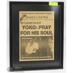 NO LENNON FUNERAL , JOHN LENNON & ACCUSED KILLER