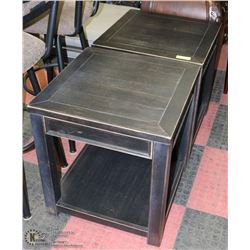 PAIR OF WOOD END TABLES