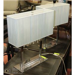 PAIR OF CHROME TABLE LAMPS