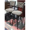 Image 1 : PAIR OF METAL AND FABRIC BAR STOOLS. FURNITURE