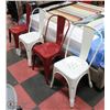 Image 1 : SET OF 4 RED AND WHITE METAL SIDECHAIRS