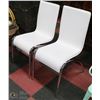 Image 1 : PAIR OF WHITE AND CHROME SIDECHAIRS. FURNITURE