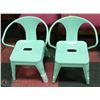 Image 1 : PAIR OF GREEN CHILDRENS METAL CHAIRS