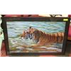 Image 1 : VINTAGE SIGNED TIGER PICTURE BY FLODIN  FRAMED.