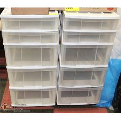 LOT OF 2 -5 DRAWER STORAGE CABINETS