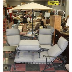 DELUXE METAL AND GLASS PATIO TABLE SET INCL