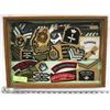 Image 1 : COLLECTION OF VINTAGE MILITARY PATCHES IN GLASS