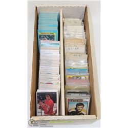 BOX OF ASSORTED 1970S HOCKEY CARDS.
