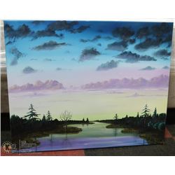 DECORATIVE LAKE CANVAS PRINT. 24"X30"
