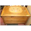 Image 1 : CARVED RAM TOP WOOD TOY BOX WITH BATMAN TOY