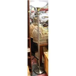 METAL AND GLASS FLOOR LAMP WITH BUILT IN READING