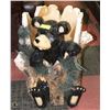 Image 1 : LARGE RESIN BLACK BEAR CUB IN TREE TRUNK GARDEN