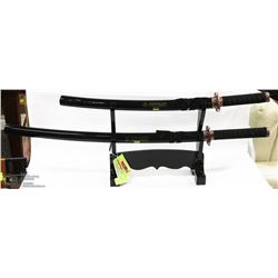 SET OF KATANA SWORDS WITH DISPLAY