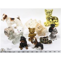 COLLECTION OF VINTAGE ORNAMENTS - DOGS AND CATS