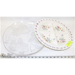 2 VERY LARGE ESTATE PLATTERS.