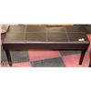 Image 1 : BROWN LEATHERETTE HALLWAY BENCH