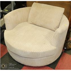 OFF WHITE CORDUROY CHAIR AND A HALF