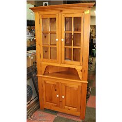 PINE CORNER CHINA CABINET - 37X78, BACK IS 27X27