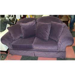 PURPLE FABRIC 68"  LOVE SEAT WITH CUSHIONS