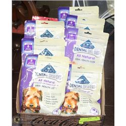 LARGE FLAT WITH BLUE BUFFALO DENTAL BONES,