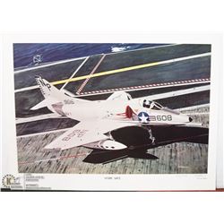 59) "HOME SAFE" HAL MCCORMICK PRINT. 61X45.5CM.