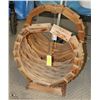 Image 1 : 2 WOOD BASKET SHAPED PLANTERS 20" ON STAND
