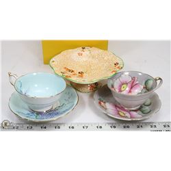 ESTATE LOT OF 2 CUPS AND SAUCER SETS MADE IN