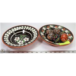 ESTATE LOT WITH 2 MATCHING HANDPAINTED PLATES &