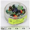Image 1 : OLD GLASS TRINKET BOX OF MARBLES