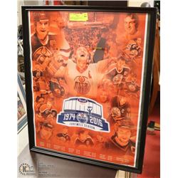 FRAMED 20X25 EDMONTON OILERS REXALL FAREWELL