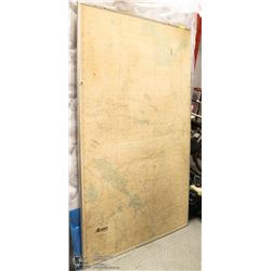 VINTAGE 1977 AB TRANSPORTATION MAP 6'X3 1/2'