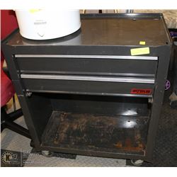 METAL TOOLBOX ON WHEELS 26 1/2"Wx14"Dx30"H