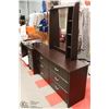 Image 1 : 6 DRAWER DRESSER WITH MIRROR & DESK 56 1/2"WX18D