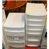 Image 1 : 2 PLASTIC STORAGE UNITS - ONE HAS 4 DRAWERS & ONE
