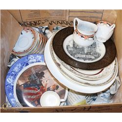 BOX OF ESTATE CHINA AND MORE