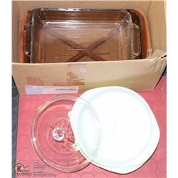 LOT OF COOKWARE INCL RECTANGULAR COOKWARE WITH