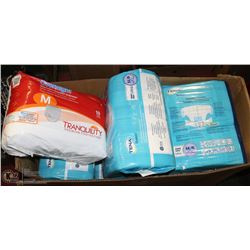 7 PACKS OF TENA M/R ABSORBANT UNDERWEAR & 1 PACK