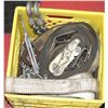 Image 1 : CRATE FILLED W/ CHAINS, HOOKS, STRAPS, SLINGS &