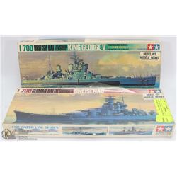 PAIR OF 1/700 VINTAGE WARSHIP MODELS - BRITISH