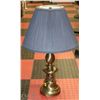 Image 1 : HEAVY BRASS TABLE LAMP WITH BLUE SHADE