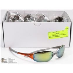 CASE OF REPLICA OAKLEY SILVER & ORANGE SUNGLASSES
