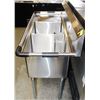 Image 3 : ME#07) DOUBLE COMPARTMENT S/S SINK 18"X18"X14"DEEP
